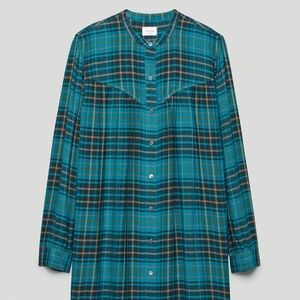 Aritzia Wilfred Free Teal Plaid Mini Dress